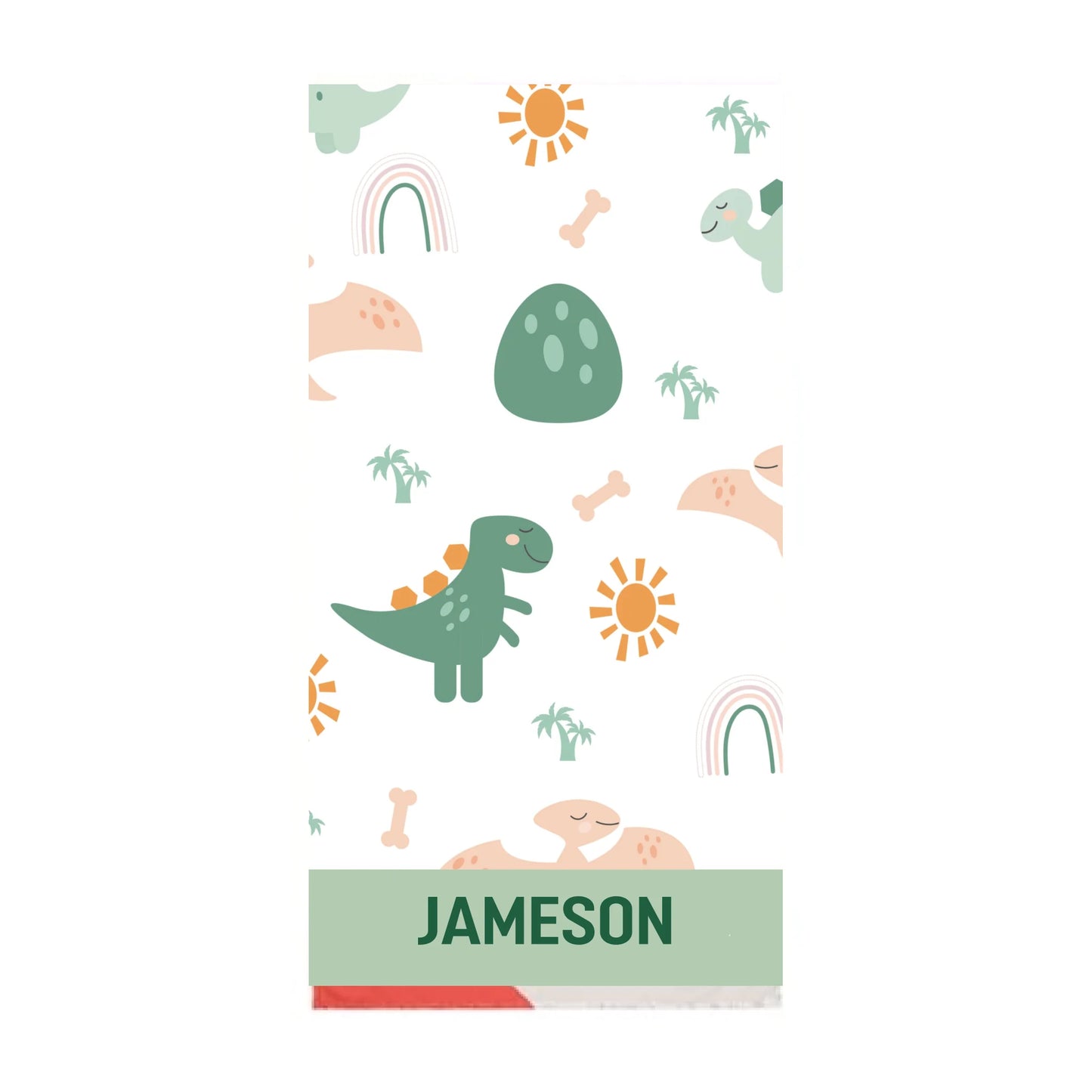 Dinosaur Parade Name Towel