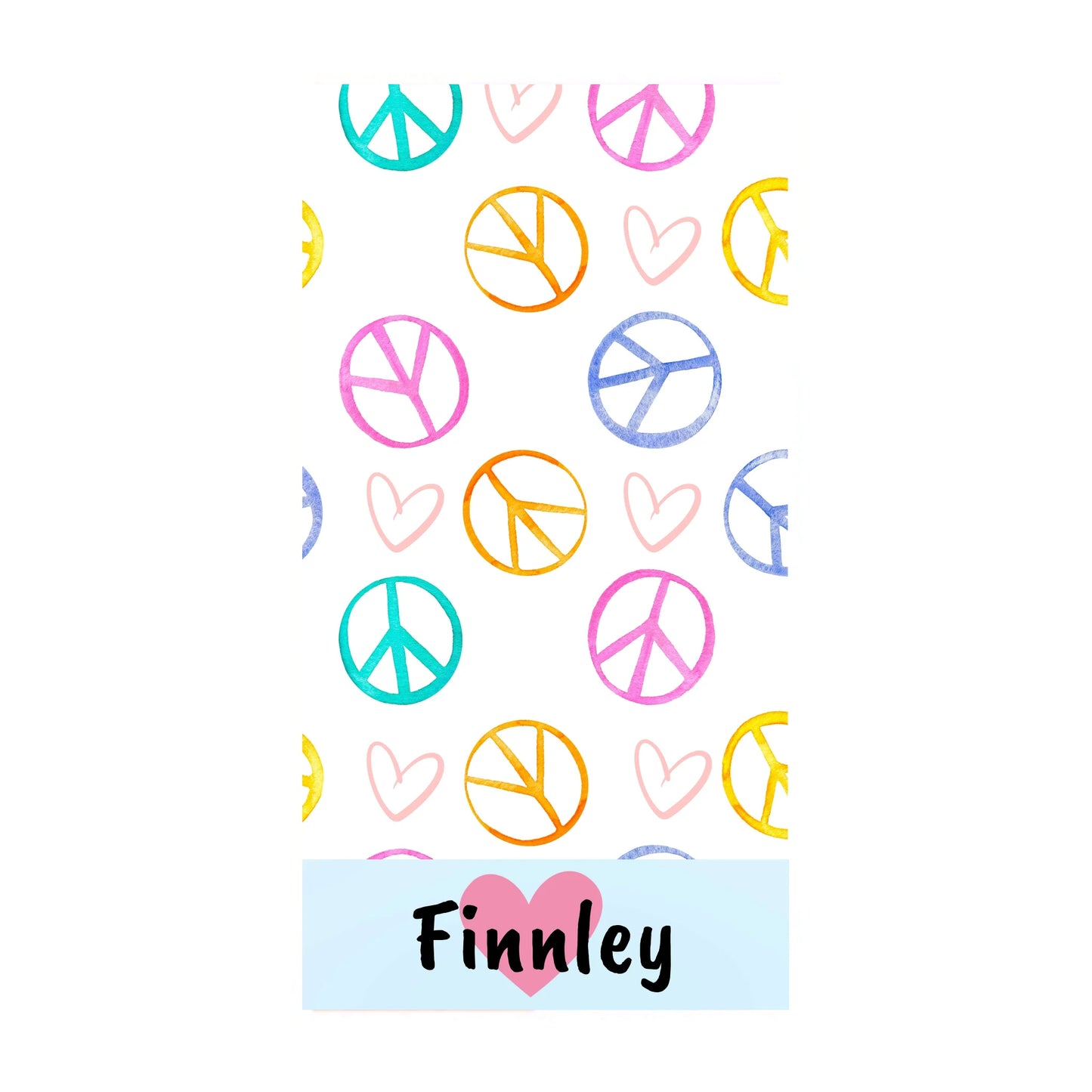 Peace and Love Name Towel