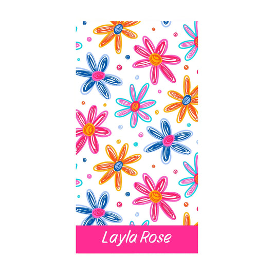 Daisy Doodle Name Towel