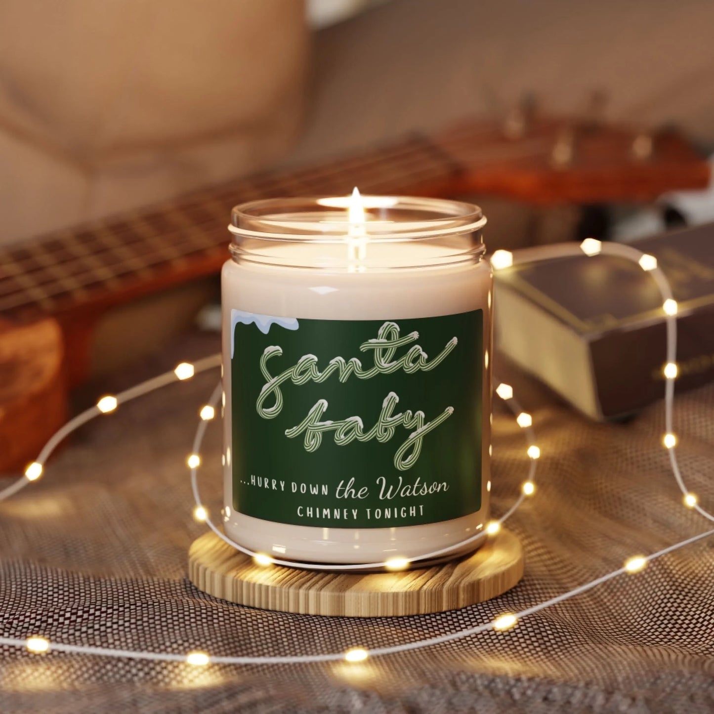 Santa Baby Scented Soy Candle - Personalized Lifestyle Art Green Twinkle