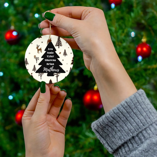 Our Christmas Tree Ceramic Ornament - Lifestyle Tree Round