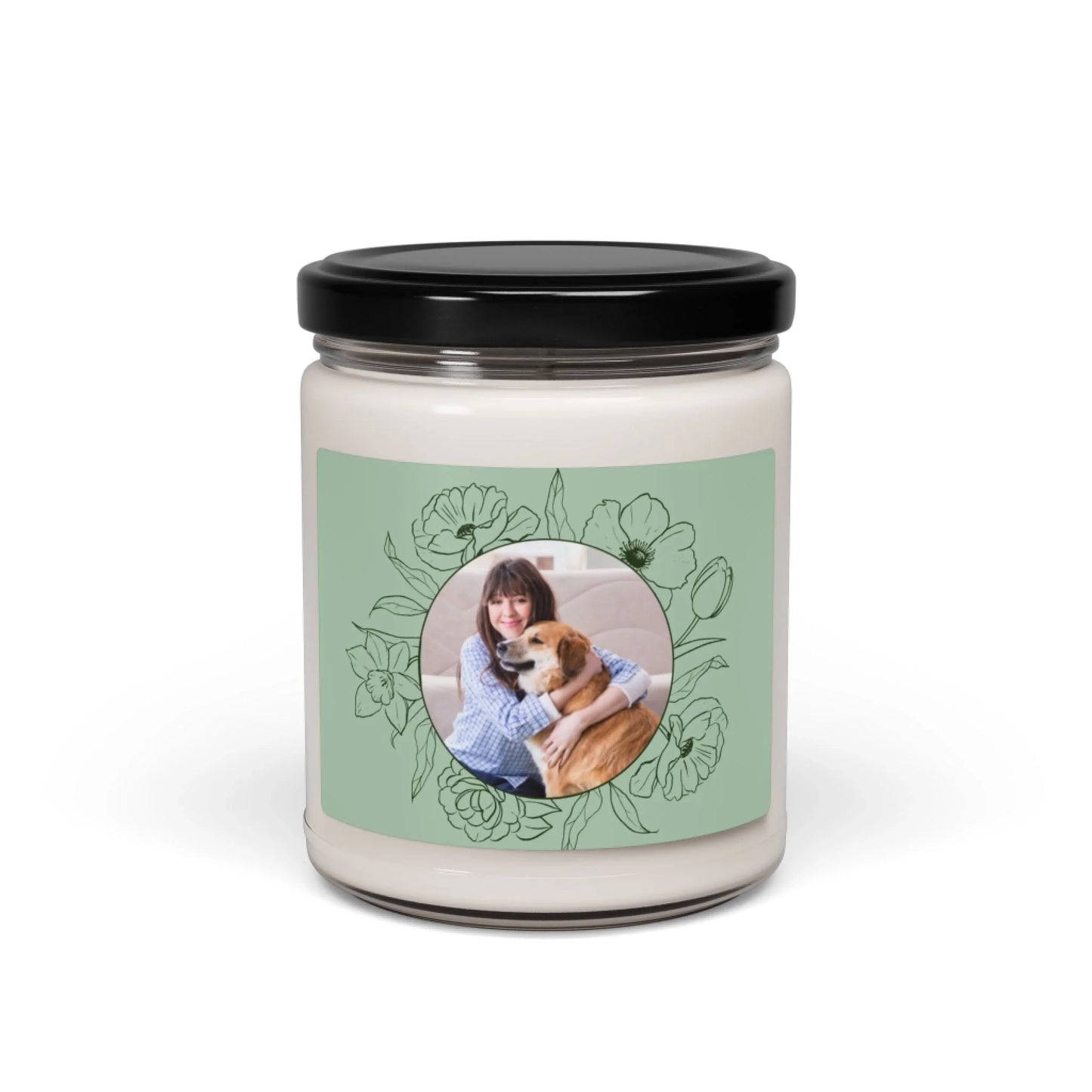 Blooms With Love Scented Soy Candle - Seamless Green
