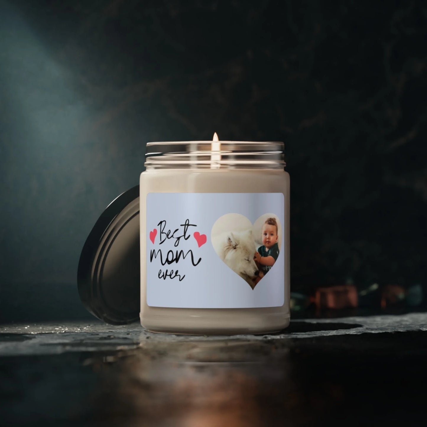 Best Mom Heart Photo Scented Soy Candle - LIfestyle Mood