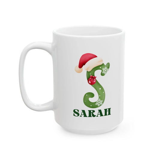 Christmas Monogram Name Mug 15oz seamless