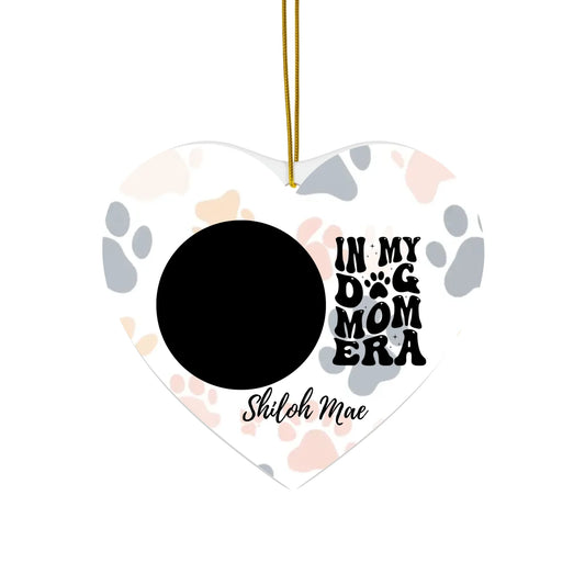 Printify Ceramic Ornaments - Seamless Heart Mockup