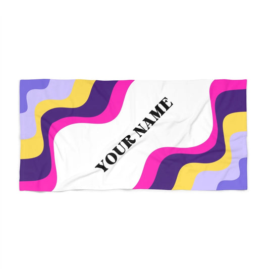 Color Swirl Name Towel - Pink 60x30 Premium Texture