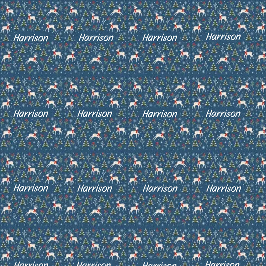 Personalized Winter Reindeer Name Wrapping Paper