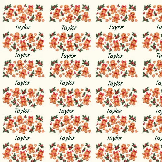 Personalized Gingerbread Friends Name Wrapping Paper