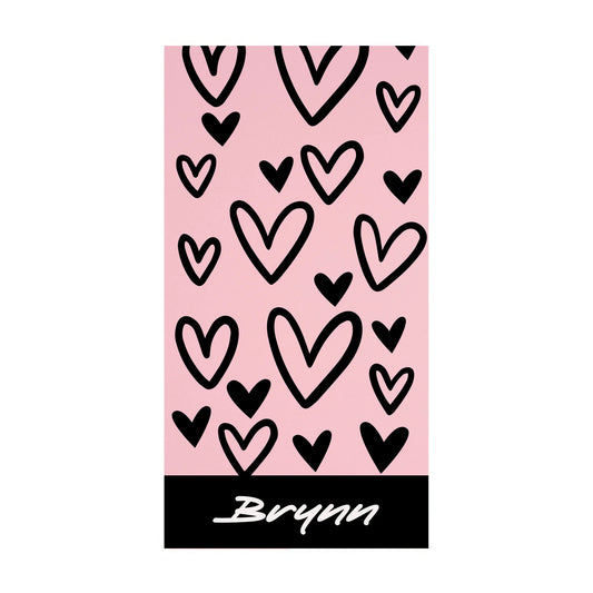 Fluttering Hearts Name Towel