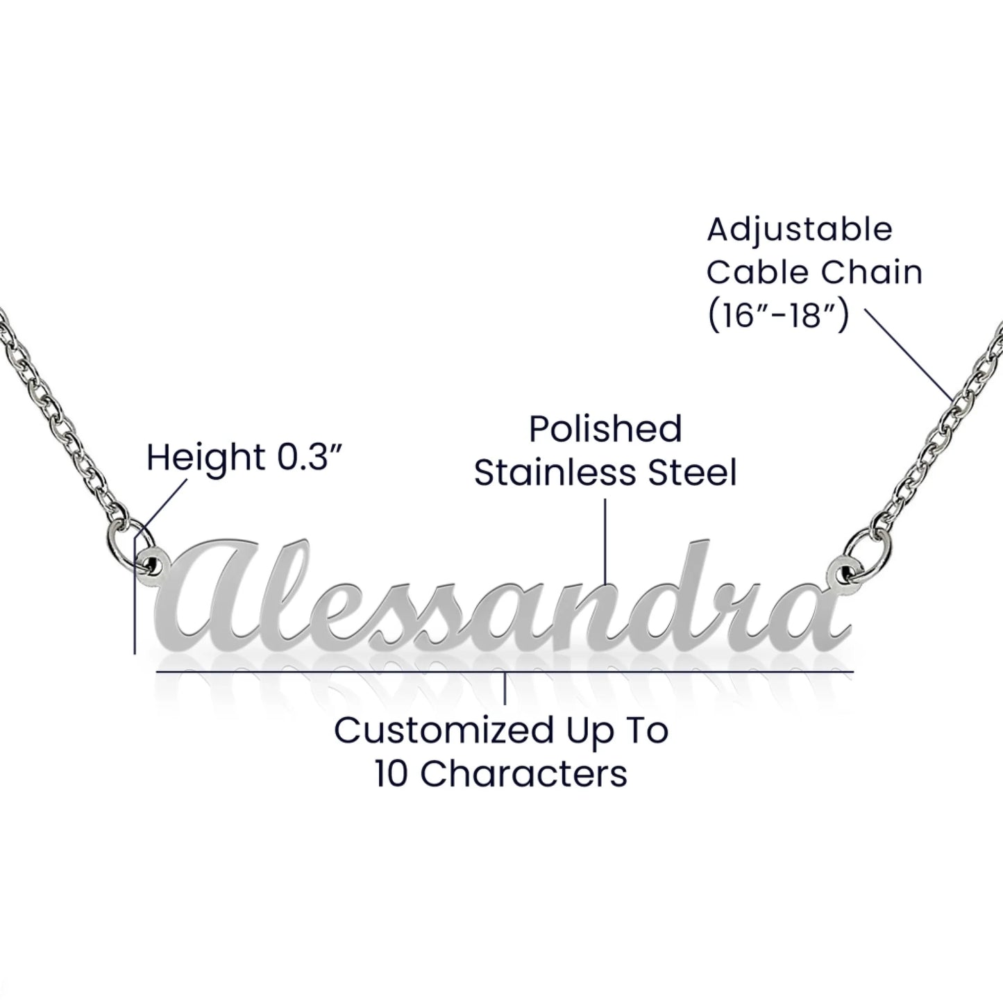 Specification Image of Custom Name Necklace