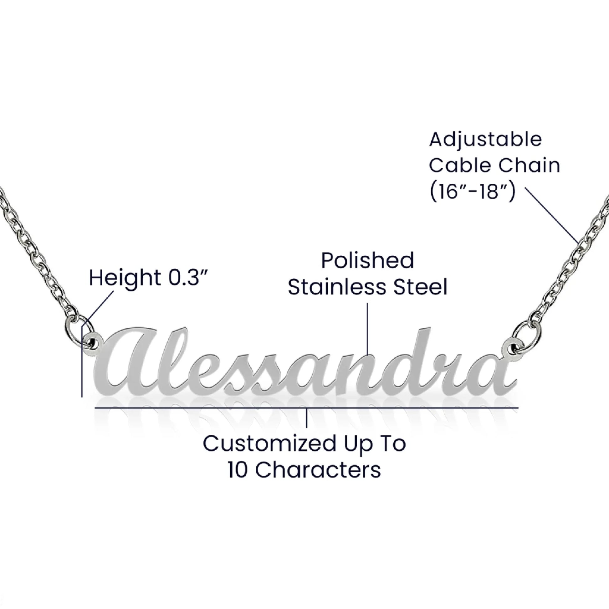 Specification Image of Custom Name Necklace