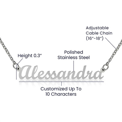Specification Image of Custom Name Necklace