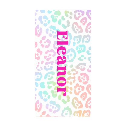 My Rainbow Leopard Name Towel