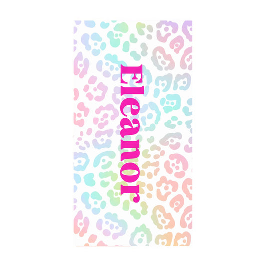 My Rainbow Leopard Name Towel