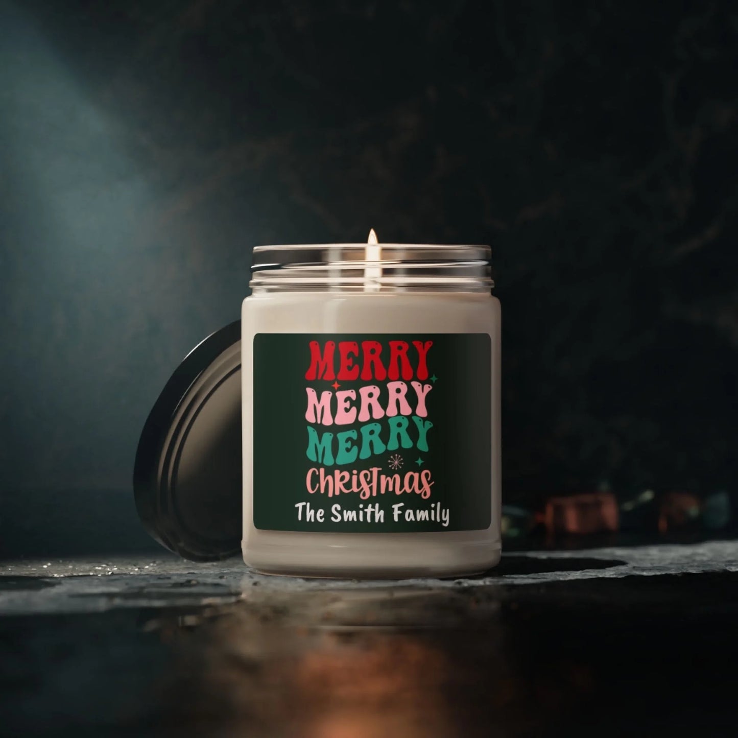 Very Merry Scented Candle Mock Up Personalized Moody