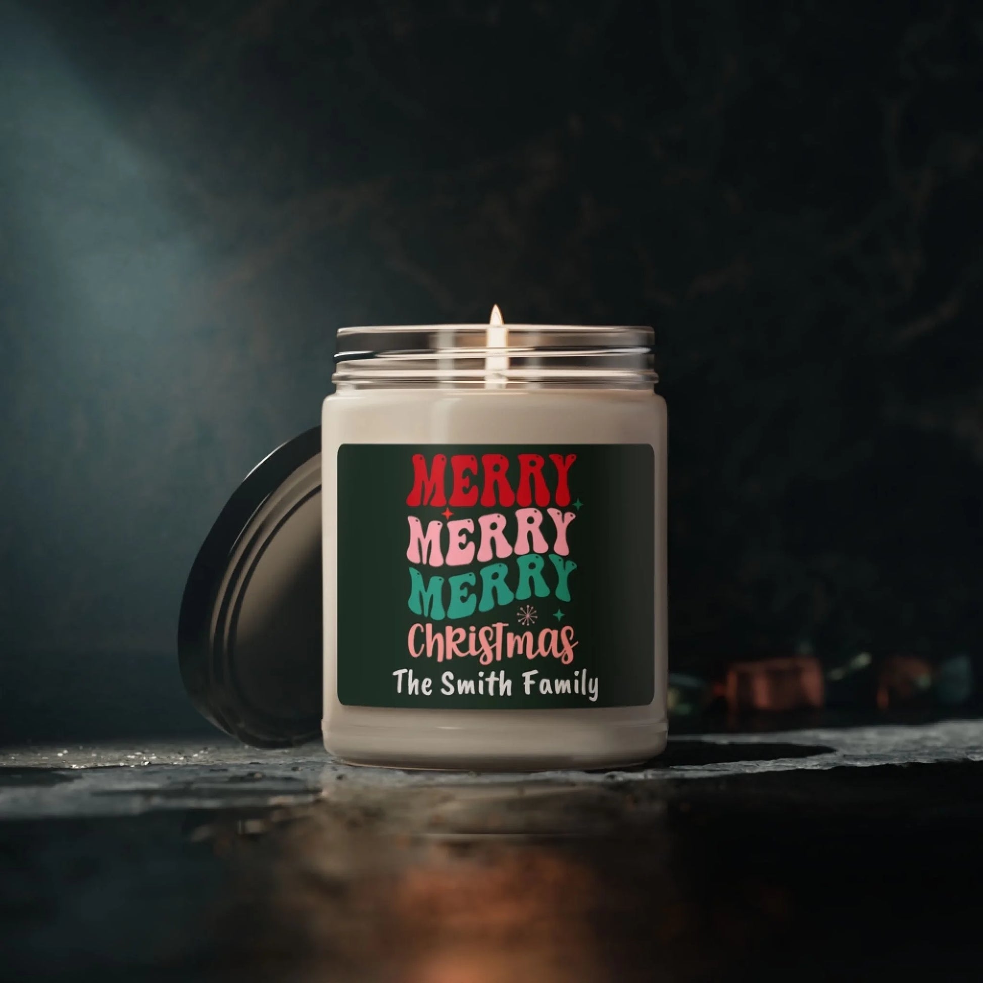 Very Merry Scented Candle Mock Up Personalized Moody