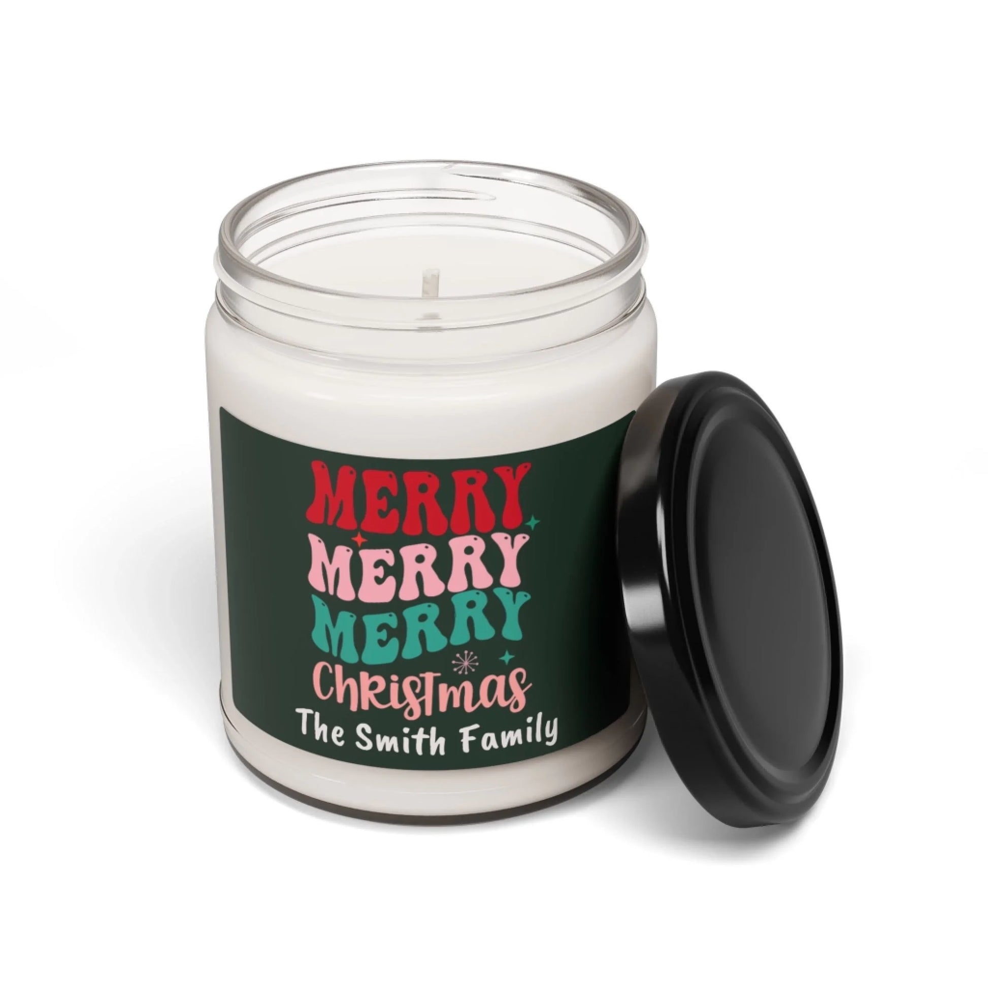 Very Merry Scented Candle Mock Up Personalized Seamless Lid Off