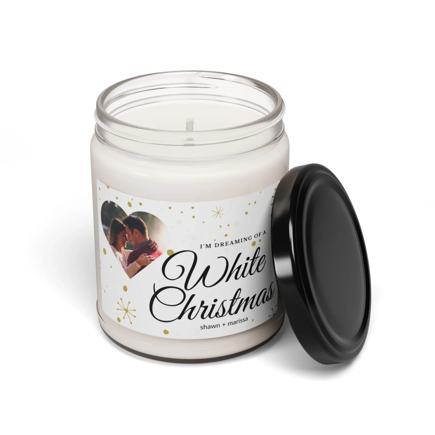 White Christmas Photo Candle Lifestyle Personalized