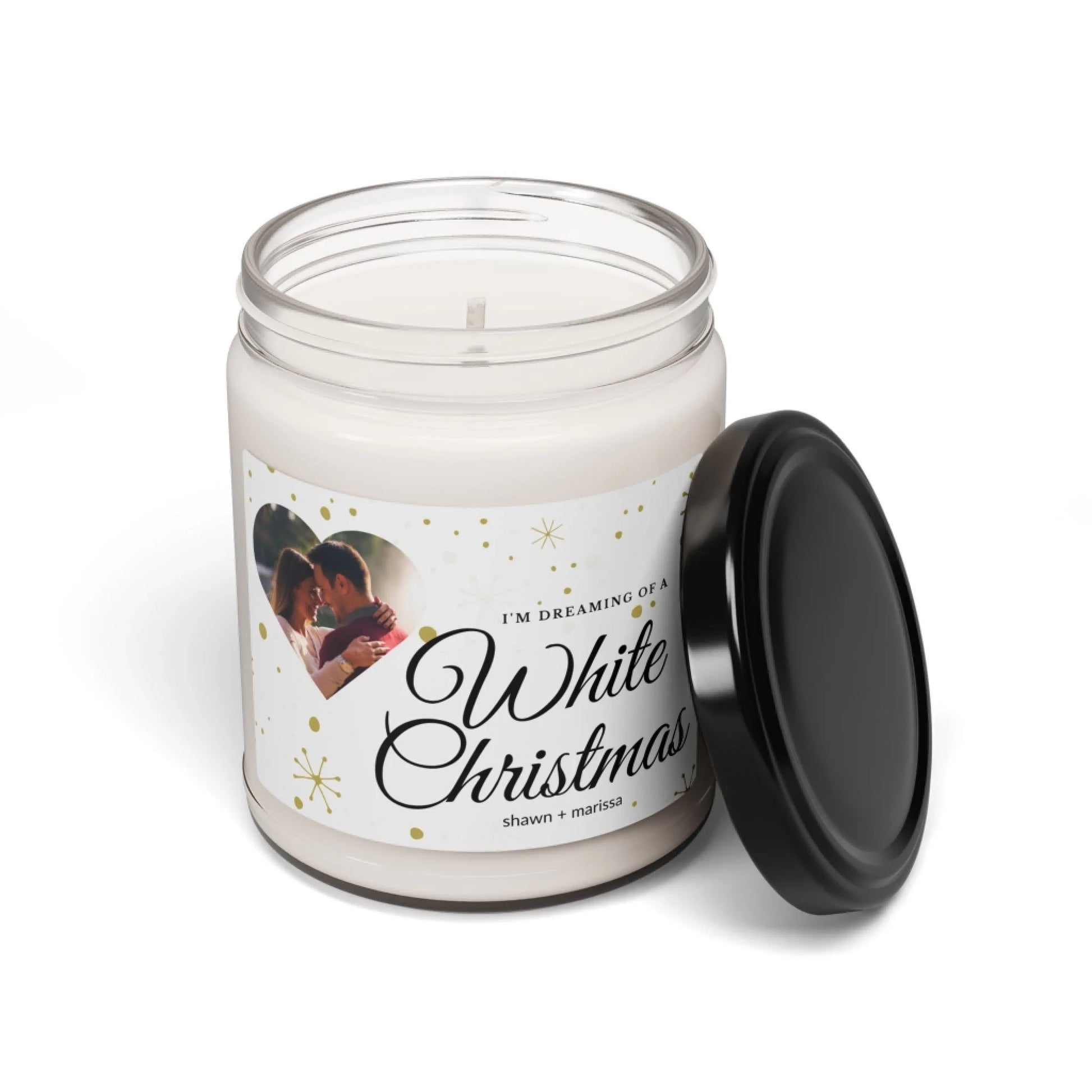 White Christmas Photo Candle Lifestyle Personalized