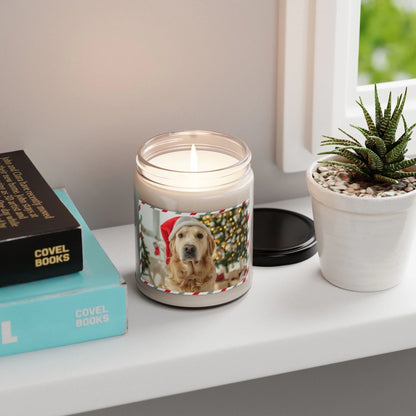 Holiday Photo Stripes Scented Candle Lifestyle Shelf