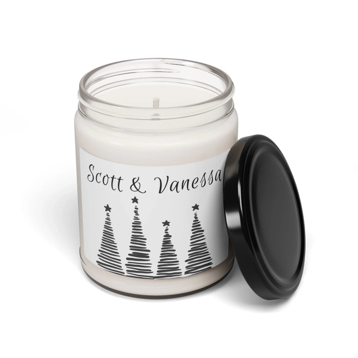 Holiday Swirl Tree Scented Candle - Seamless White Personalized