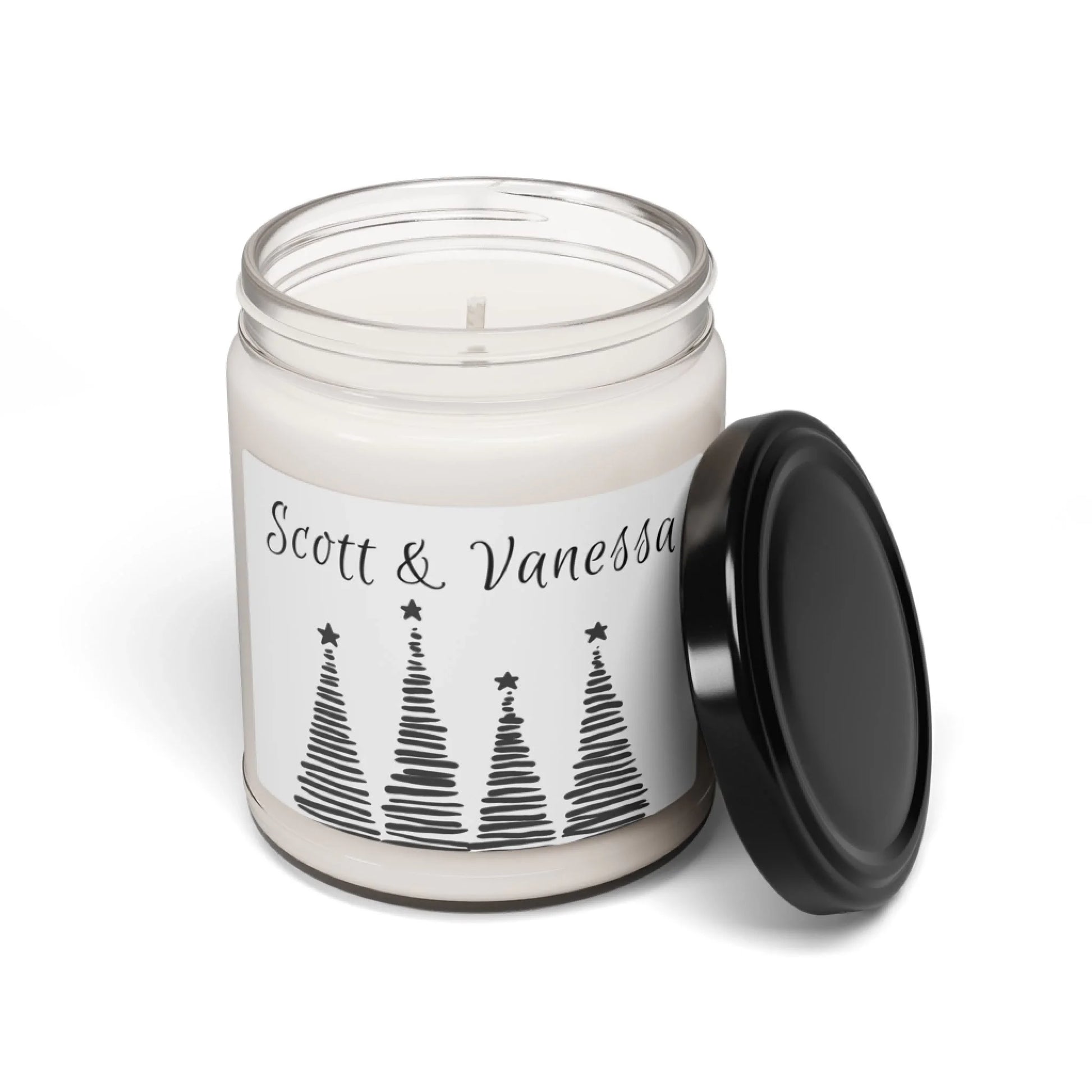 Holiday Swirl Tree Scented Candle - Seamless White Personalized