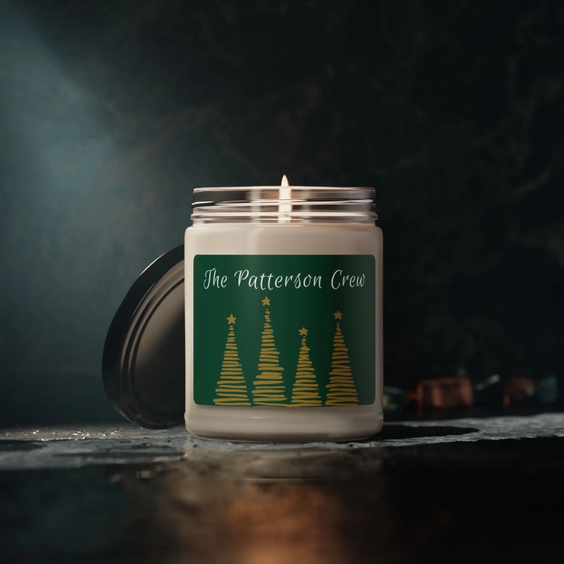 Holiday Swirl Tree Scented Candle - Lifestyle Green Personalized Moody