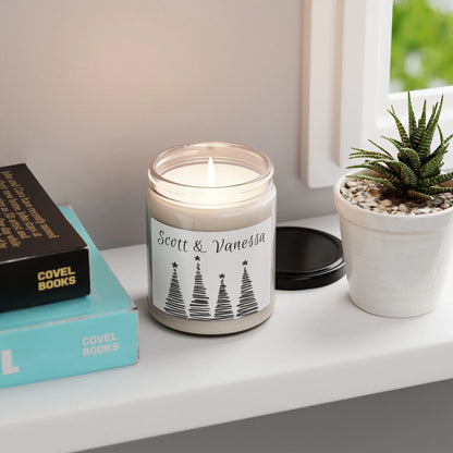 Holiday Swirl Tree Scented Candle - Lifestyle Green Personalized Shelf