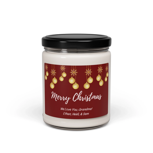 Ornament Message Scented Candle - Red Seamless Flat Art