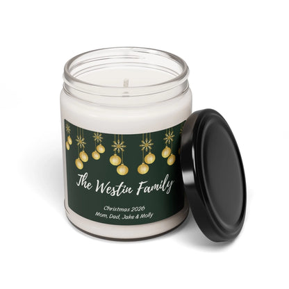 Ornament Message Scented Candle - Green Seamless No Lid