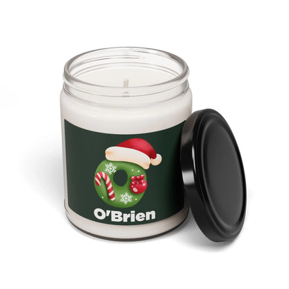 Christmas Family Monogram -Green Seamless Personalized Lid Off