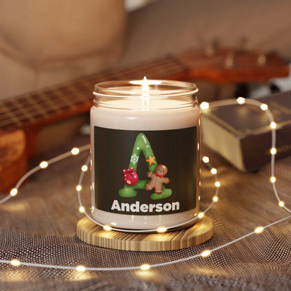 Christmas Family Monogram -Holiday Stripe Lifestyle Personalized Twinkle