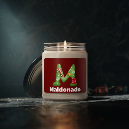 Christmas Family Monogram -Holiday Stripe Lifestyle Personalized Moody