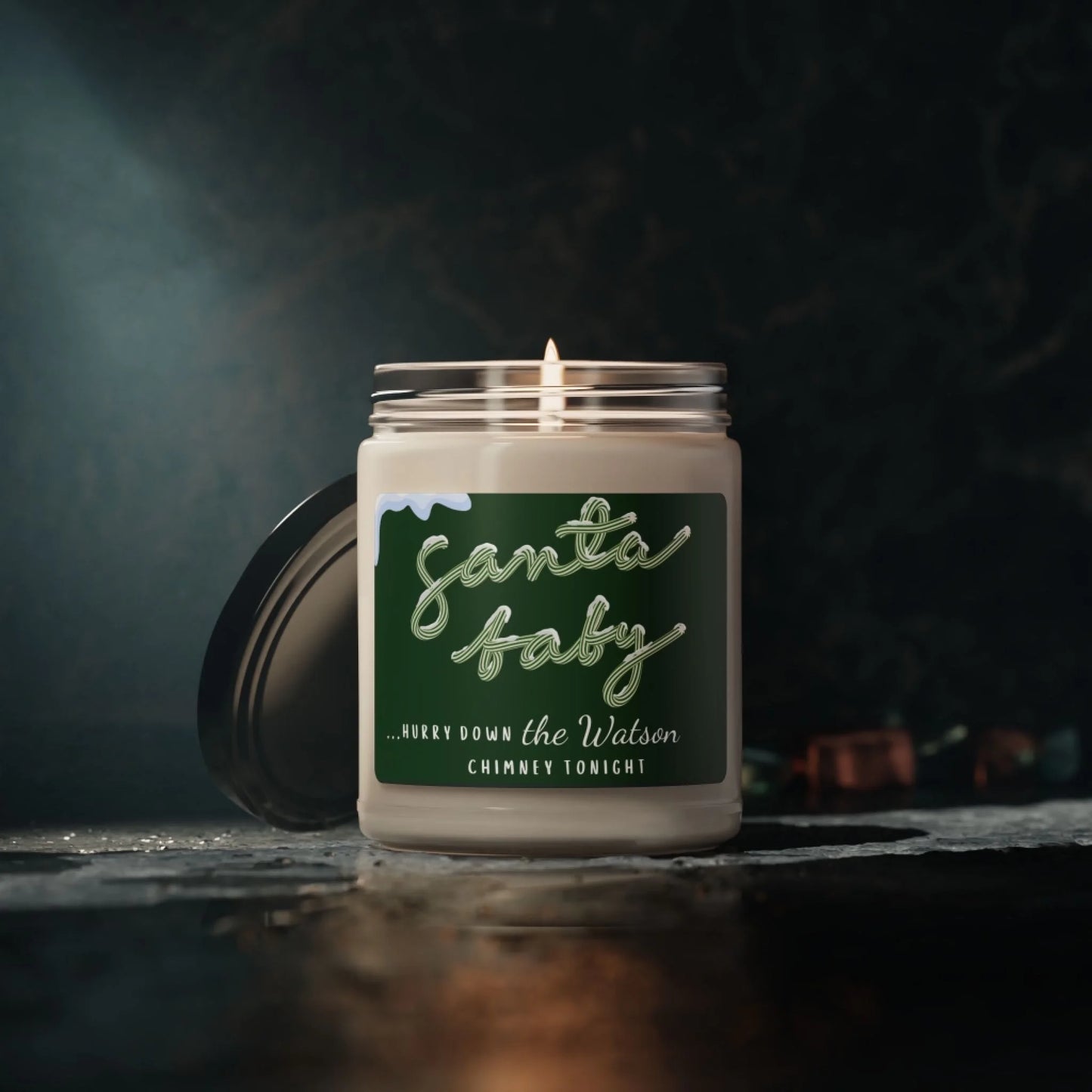 Santa Baby Scented Soy Candle - Personalized Lifestyle Art Green Moody