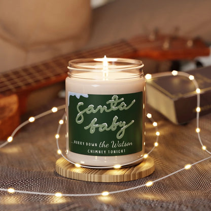 Santa Baby Scented Soy Candle - Personalized Lifestyle Art Green Twinkle
