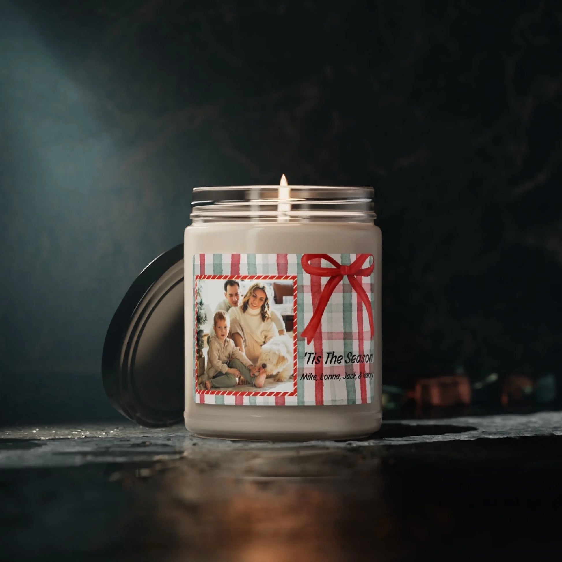 Plaid Photo Present Scented Candle - Personalized Lifestyle Moody