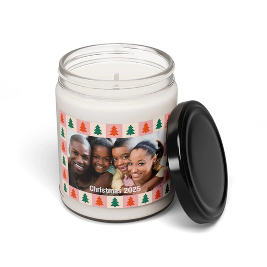 Peppermint Tree Photo Scented Soy Candle - Seamless Personalized Lid Off