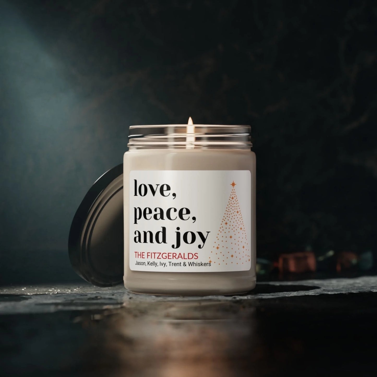 Love, Peace, Joy Scented Soy Candle - Lifestyle Moody