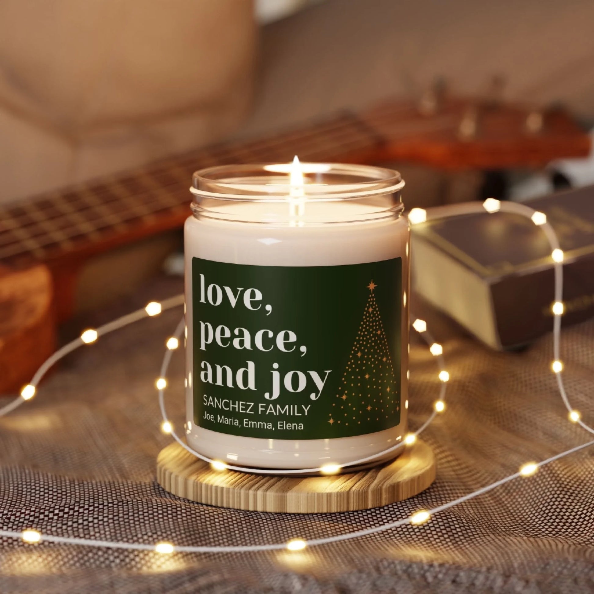 Love, Peace, Joy Scented Soy Candle - Lifestyle Twinkle