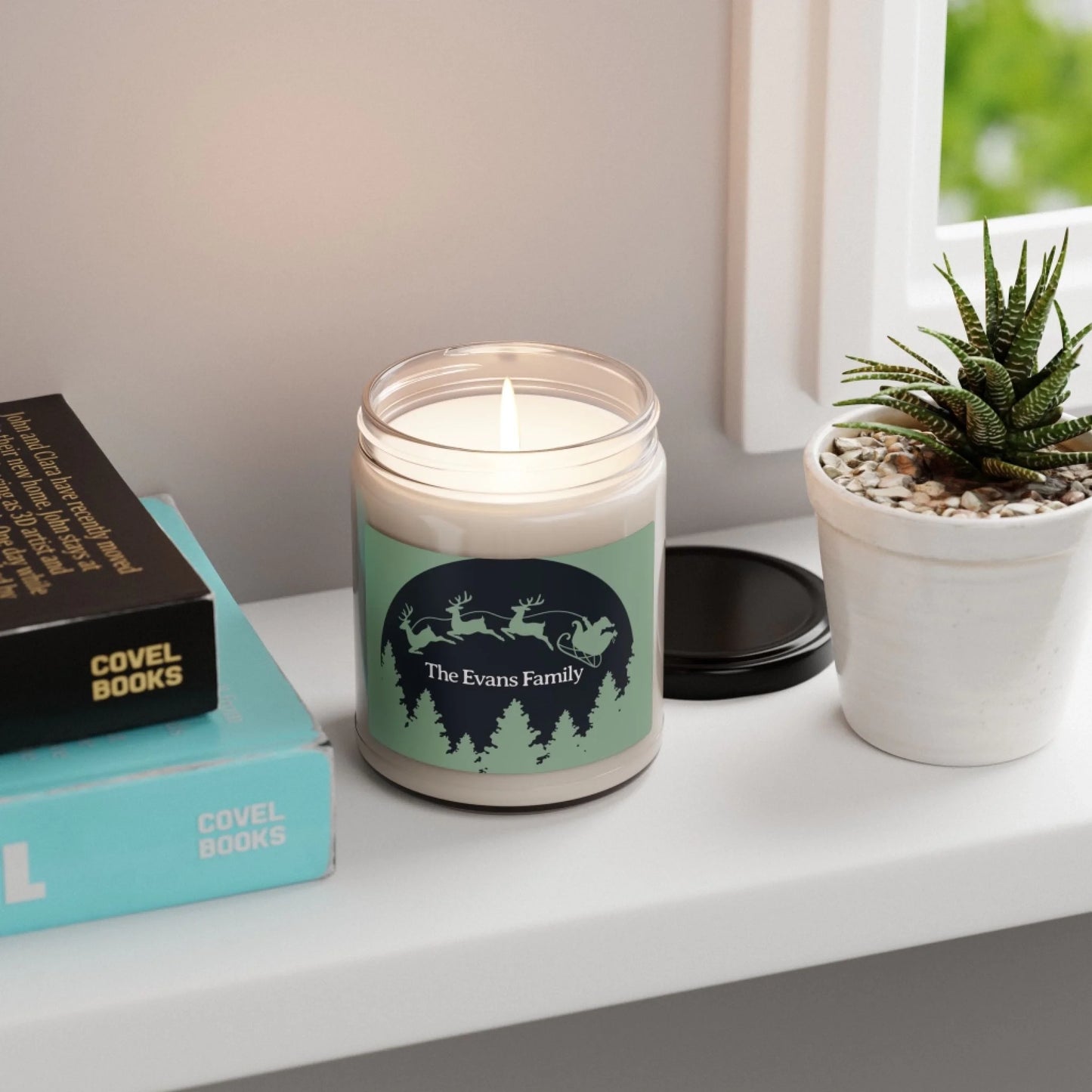 Soaring Santa Scented Soy Candle - Lifestyle Shelf