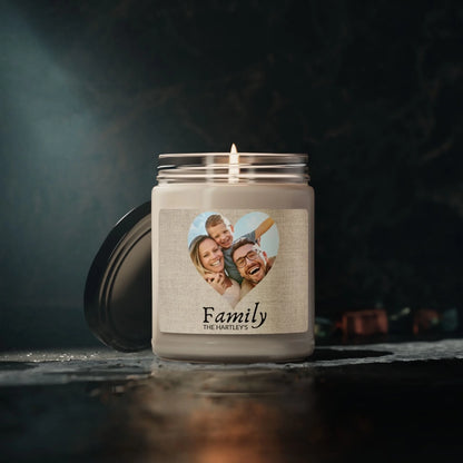 Heart Family Photo Scented Soy Candle - Lifestyle Moody