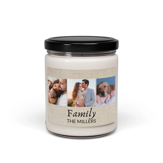 Family Trio Photo Scented Soy Candle - Seamless