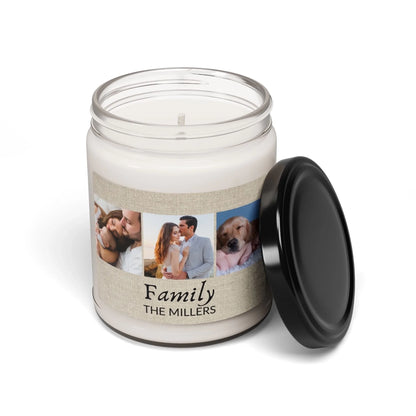Family Trio Photo Scented Soy Candle - Seamless Lid