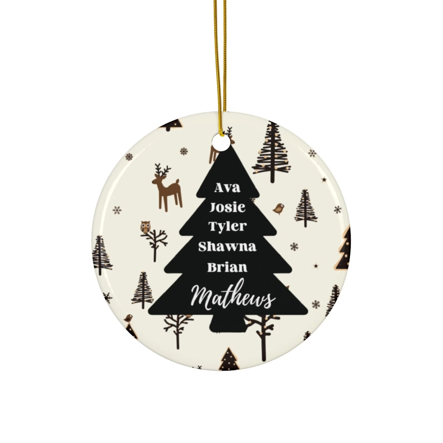 Our Christmas Tree Ceramic Ornament - Seamless Round