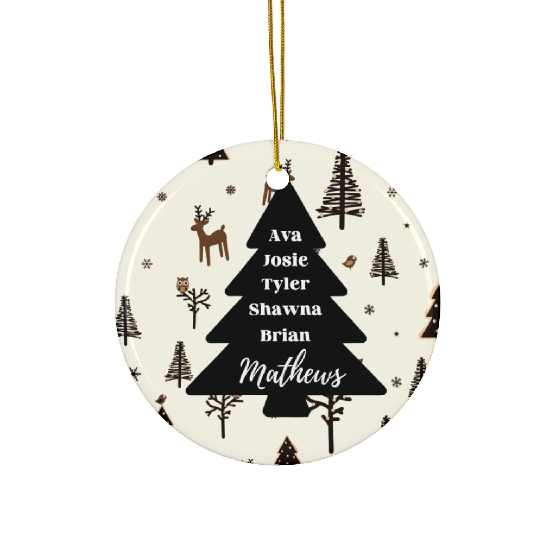 Our Christmas Tree Ceramic Ornament - Seamless Round