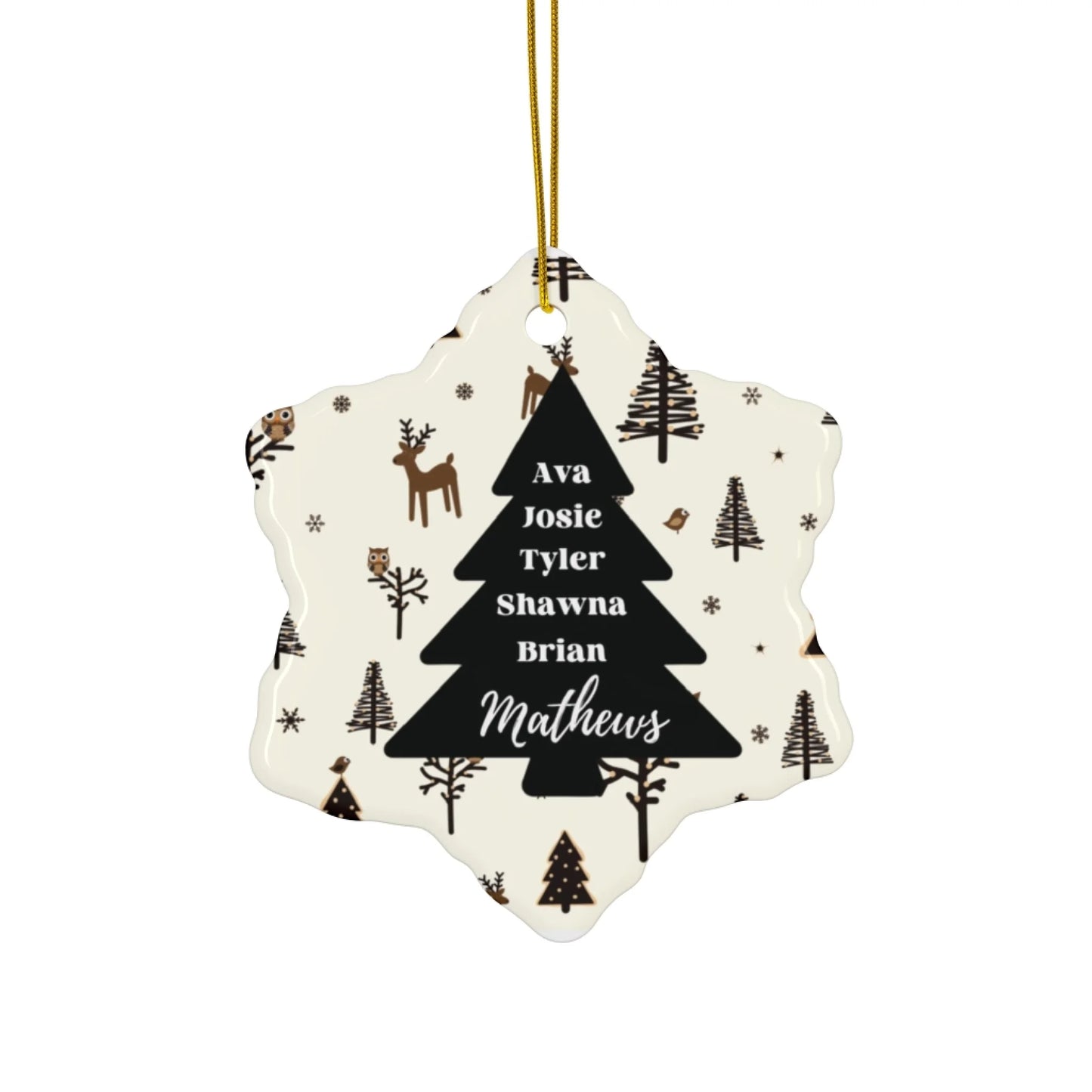 Our Christmas Tree Ceramic Ornament - Seamless Snowflake