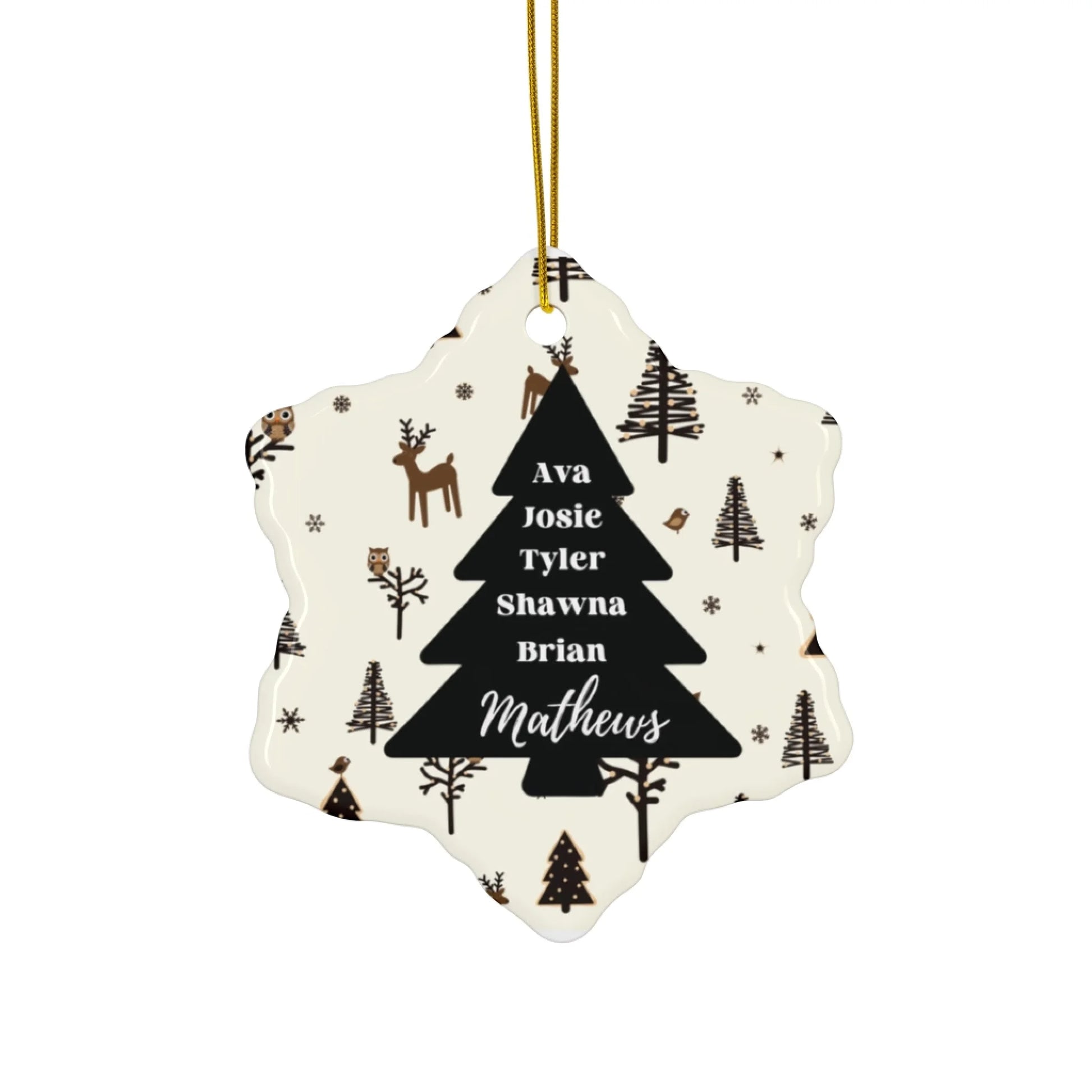 Our Christmas Tree Ceramic Ornament - Seamless Snowflake