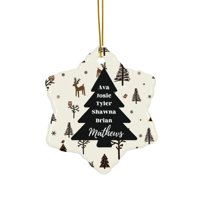 Our Christmas Tree Ceramic Ornament - Seamless Snowflake