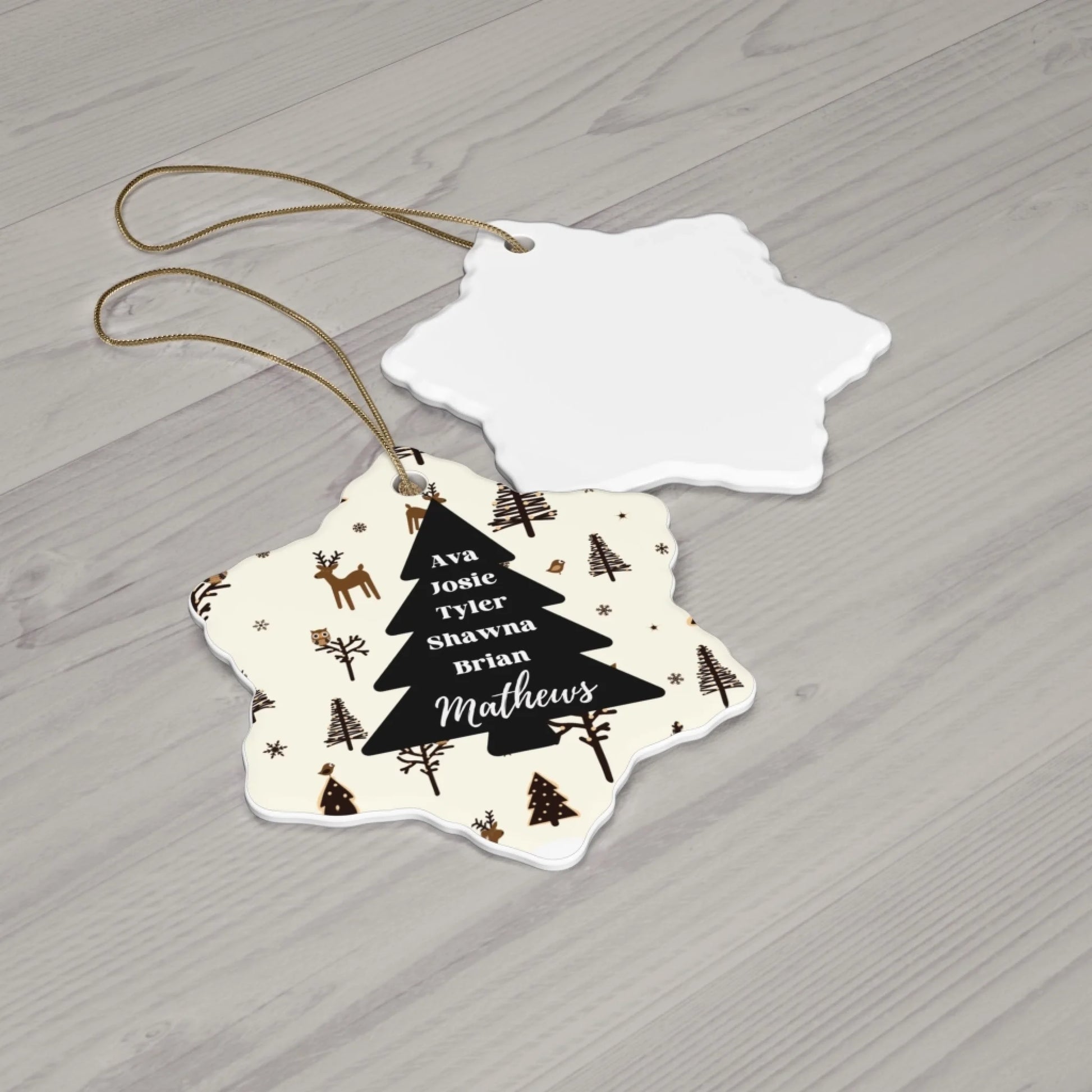 Our Christmas Tree Ceramic Ornament - Laydown Snowflake
