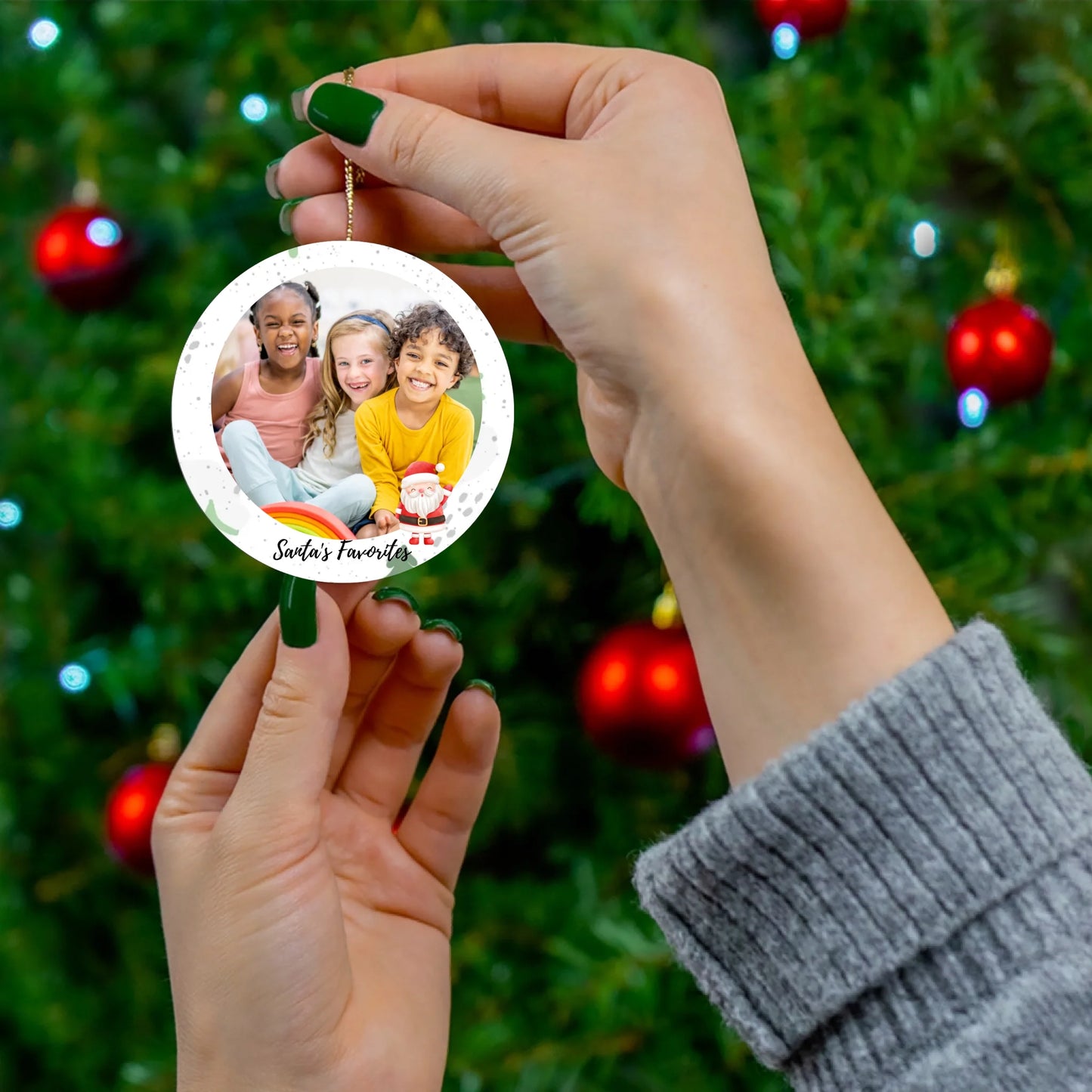 Printify Ceramic Ornaments - Round Tree Lifestyle